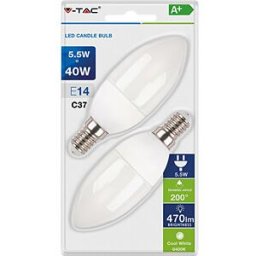 V-TAC VT-7293 - LED candle bulb E14, 5,5 W, 470 lm, 6400 K