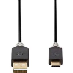 NEDIS N CCBW60600AT10 - USB 2.0 Cable, male Typ C > A male, 1 m