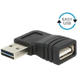 DELOCK 65522 - EASY-USB-A plug >USB-A socket, angled left/right