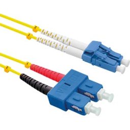 ROLINE 21158792 - Patch cable FO duplex 9/125µm LC/SC OS2, yellow, 2m