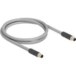 DELOCK 80532 - M12 Cable L-coded 5 pin male to male PUR suitable for drag chain