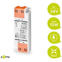 GOOBAY 30633 - LED transformer, 15 W, 24 V DC, 625 mA, slim