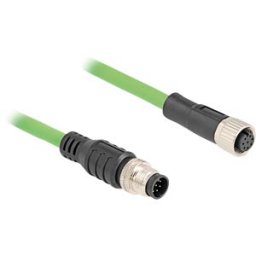 DELOCK 80401 - M12 cable, A-coded, 8 pin plug / socket, 1 m