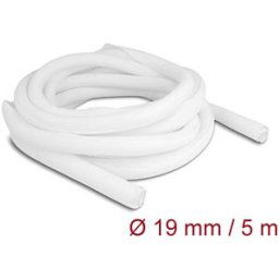 DELOCK 20810 - Braided Sleeve self-closing 5 m x 19 mm white