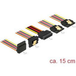 DELOCK 60147 - SATA 15 Pin male > 4 x SATA 15 Pin female 15 cm