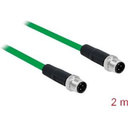 DELOCK 85918 - Network cable M12 4 pin D-coded male to male TPU 2 m