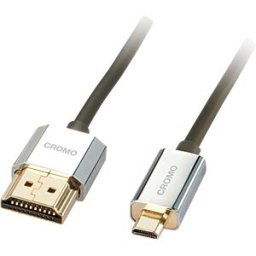 LINDY 41681 - Cromo Line HDMI cable, HDMI A/D, slim, 4K60 Hz, 1 m