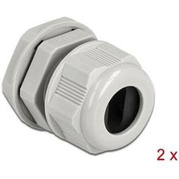 DELOCK 60386 - Cable Gland PG16 for flat cable gy 2 pcs