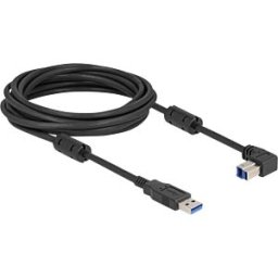 DELOCK 81115 - USB 3.0 cable, A plug to B plug, 90° down, 5 m