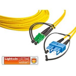 LIGHTWIN LDP-09 LCA-SC1 - Duplex fibre optic patch cable, SM OS2, LC/APC - SC, 1.0 m