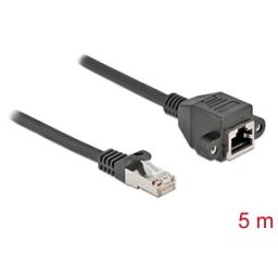 DELOCK 87005 - Cat.6a extension cable, S/FTP, black, 5 m