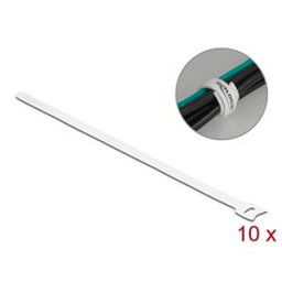 DELOCK 19524 - Klett-Kabelbinder L 300 x B 12 mm weiß 10 Stück