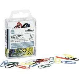 DURABLE 125300 - Paper clips, 26 mm, assorted colours, 100 pieces
