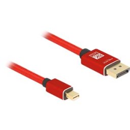 DELOCK 81094 - Mini DP to DP cable, 8K 60 Hz, red, without snap-in function, 1