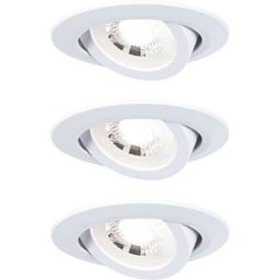PAULMANN PLM 93388 - Recessed light, 4.8 W, 3000 K, 70°, round, matt white, set of 3