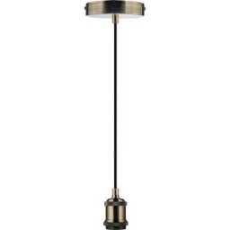 LUXULA LX-100183 - E27 lamp socket , metal, antique brass, 1.5-m textile cable