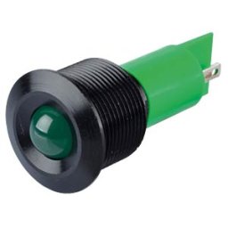 APEM APM Q19P1B G12AE - Indicator LED, 12 V DC, 19 mm, FASTON, green/BlC
