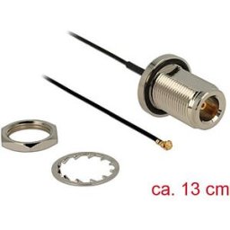 DELOCK 89430 - HF antenna cable, N female > MHF® I male, 13 cm