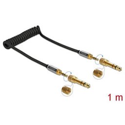 DELOCK 85836 - Spiral cable jack 3.5 mm plug > plug with 6.35 mm