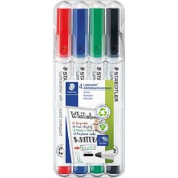 STAEDTLER 341WP4 - Whiteboard marker, 1-2 mm, 4 colours