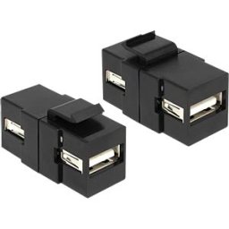 DELOCK 86367 - Keystone module USB socket > USB socket, black