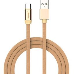 V-TAC VT-5342 G - Sync & charging, USB A -> USB C, 1,0m, cotton, gold