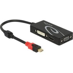 DELOCK 62855 - DisplayPort adapter, Mini DP plug to VGA / HDMI / DVI-D.