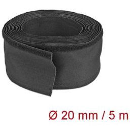 DELOCK 19190 - Fabric hose with rip-tape fastening, 5 m x 20 mm, black
