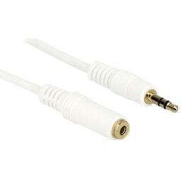 DELOCK 83769 - Stereo Jack Extension Cable 3.5 mm 3 pin male > female 3 m white