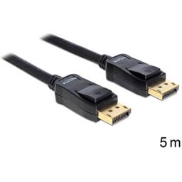 DELOCK 82425 - Cable DP plug > DP plug, 5 m, black