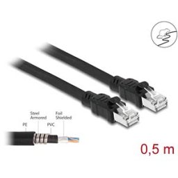DELOCK 80112 - Network cable RJ45 Cat.6A F/UTP with inner metal sheath 0.5 m