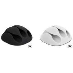 DELOCK 18346 - Cable holders with 3 bushings, set of 6 b/w