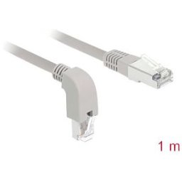 DELOCK 85865 - Network cable RJ45 Cat.6 S/FTP downwards angled / straight 1 m