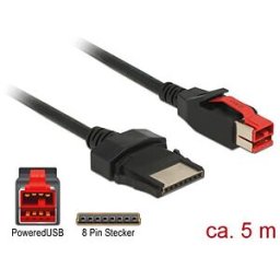 DELOCK 85481 - PoweredUSB cable male 24V > 8 Pin, 5 m