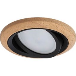 PAULMANN PLM 92238 - Lanati recessed light, 6 W, 470 lm, 2700 K, 30°, round, wood/bla