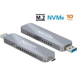 DELOCK 42616 - external M.2 Key M SSD metal case, USB 3.1 A,and C