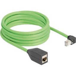 DELOCK 80888 - Cat.6a extension cable, bottom-angled, SF/UTP, 5 m, green