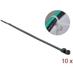 DELOCK 18949 - Cable ties, screw-mountable, 160 x 4.8 mm, black, 10 pieces