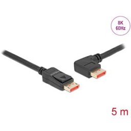 DELOCK 87049 - DisplayPort 1.4 cable, 8K @ 60 Hz, 90° left angled, 5 m