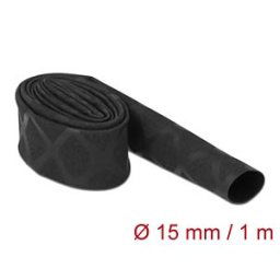 DELOCK 19586 - Schrumpfschlauch X-Muster rutschfest 1 m x 15 mm schwarz