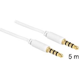 DELOCK 83443 - Jack, 3.5 mm, plug/plug, 4-pin, iPhone, 5.0 m, black