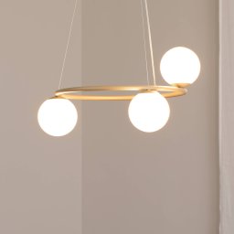 SIGMA Gama pendant light, 3-bulb, gold
