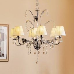 ONLI Jacqueline chandelier, 6-bulb, white