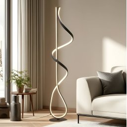 Lucande LED floor lamp Rodado, black, 132 cm, aluminium