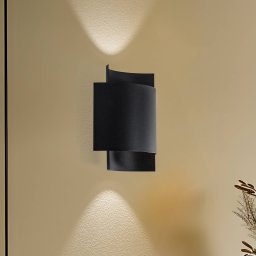 SOLLUX LIGHTING Pako wall lamp made of two steel plates in black