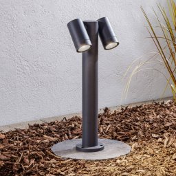 Prios Tulimar pillar light, 45 cm, anthracite, 2-bulb, aluminium