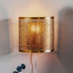 By Rydéns Hermine wall light with cable, brass