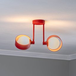 Argon Mado ceiling light, 2-bulb, red