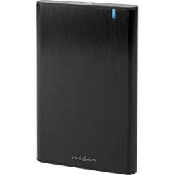 NEDIS N HDDE25410BK - Hard drive enclosure, USB-A/USB-C, aluminium, 2.5''