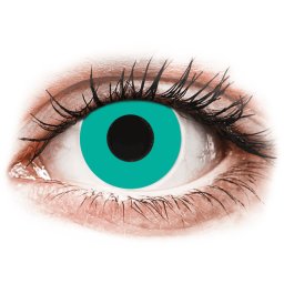 CRAZY LENS - Solid Turquoise - power (2 daily coloured lenses)